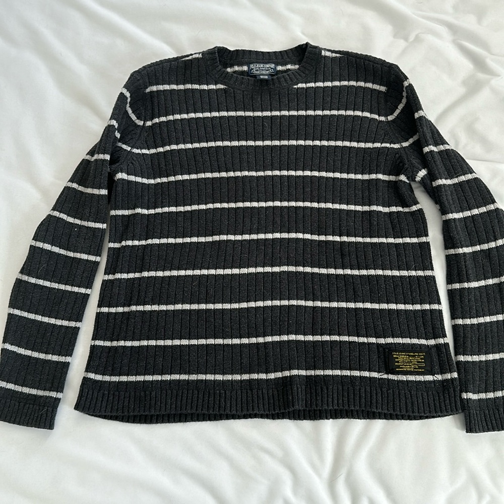 Striped polo sweater